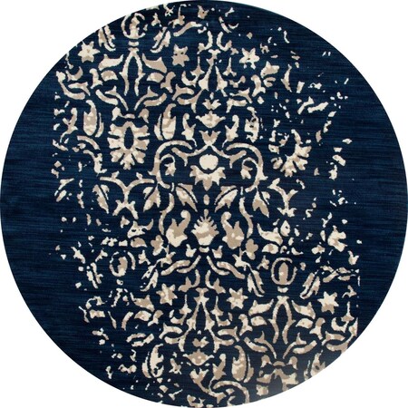 Standalone 5 ft. Milan Collection Isabella Woven Round Area Rug, Peacock Blue ST2590105